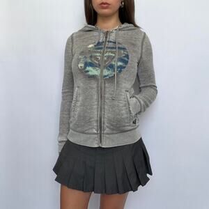 Roxy Grey Zip Up Hoodie